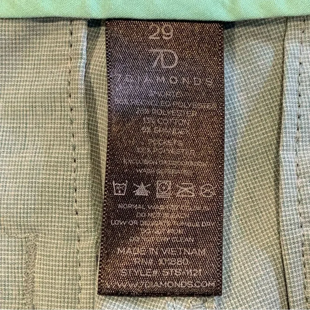 7 Diamonds Momentum Performance Golf Shorts Size 29 Light Teal